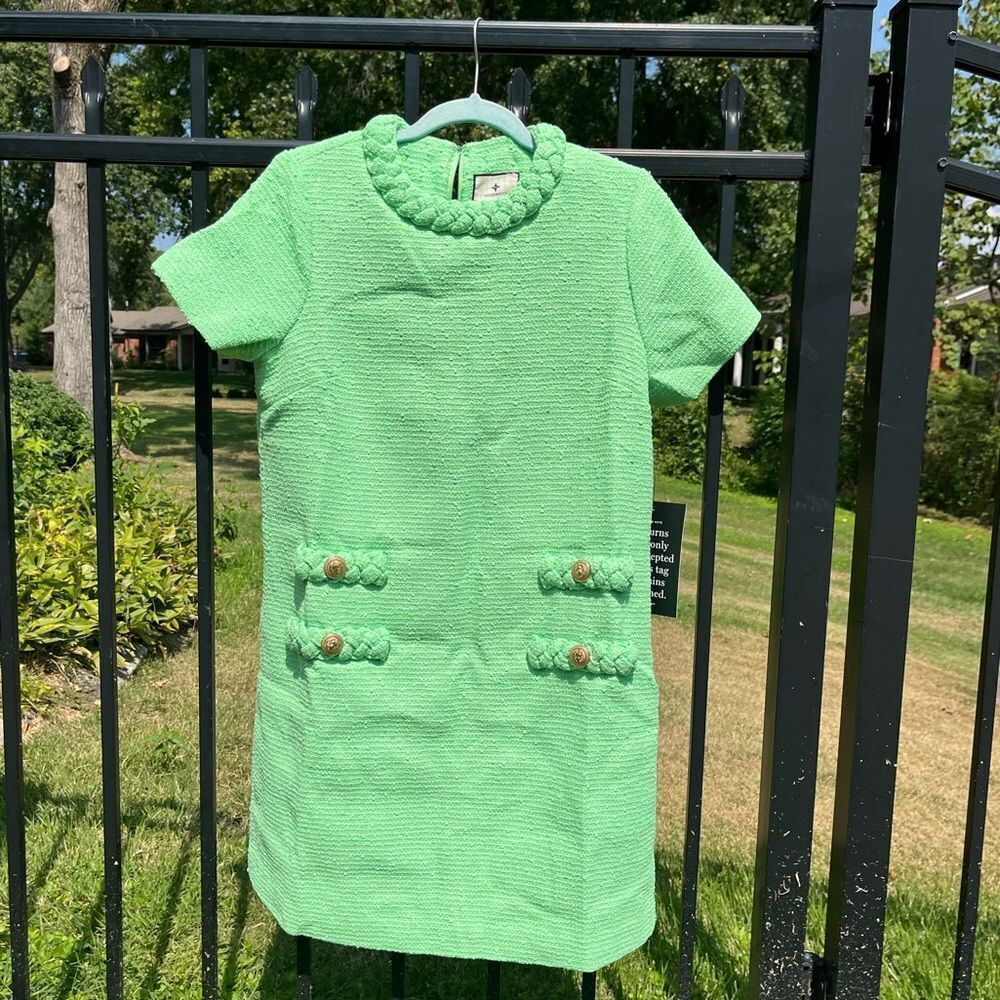Tuckernuck Palm Beach Green Jackie Tweed Dress NWT - Picture 12 of 12